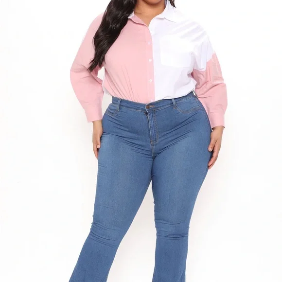 NWT colorblock blouse 🤍💕 - Picture 5 of 5